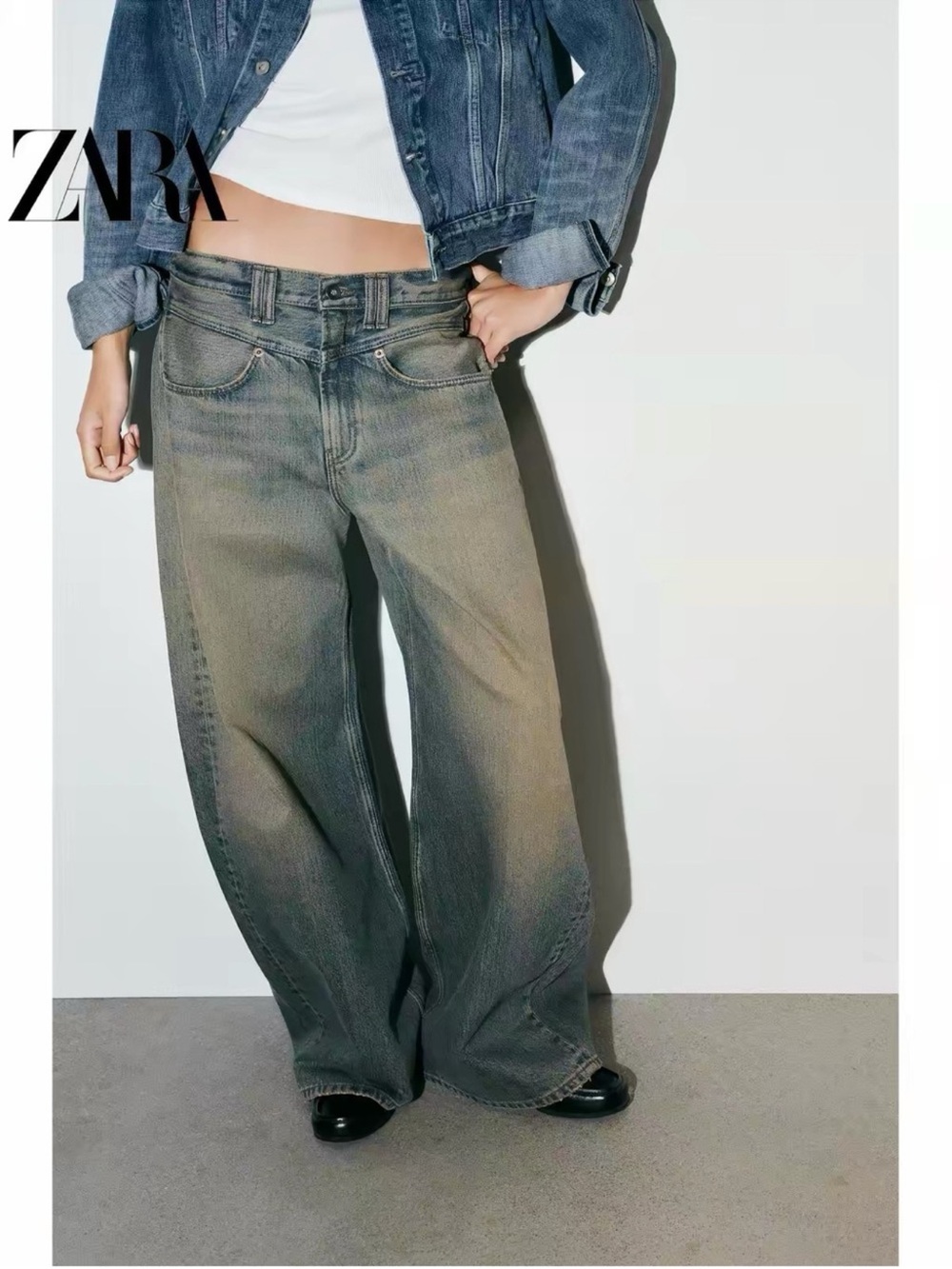 ZARA baggy low rise jeans